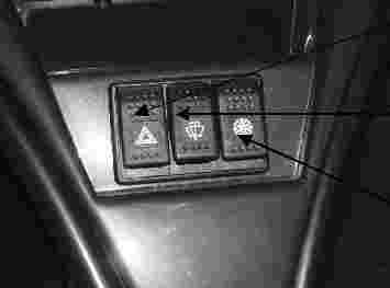 Centre Console Switches Hazard Warning Lights Windscreen Wiper and Washers.