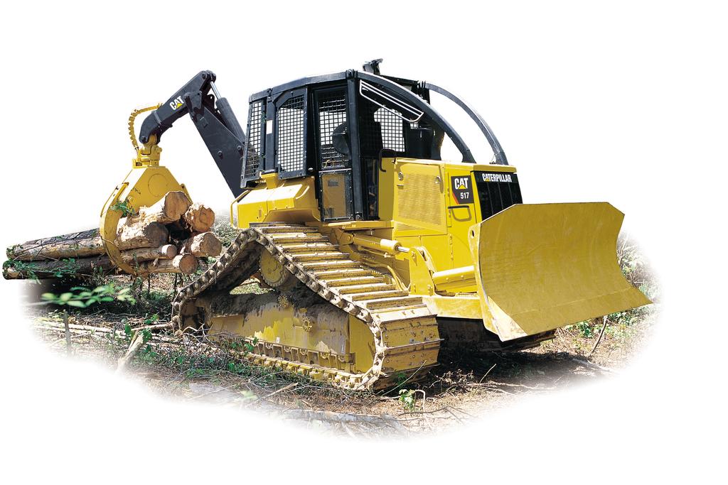 pplication Flexibility The 517 Skidder provides unsurpassed performance and application flexibility due to superior balance, torque converter power train and expanded track and grapple/arch options.
