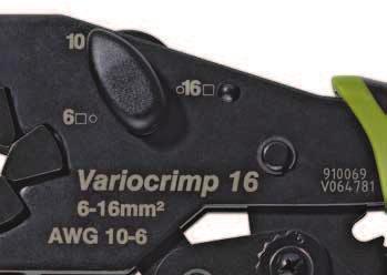 mm² and 25 mm² AWG 8, AWG and AWG 4 Variocrimp 4 crimping tool, 20-204 1 Variocrimp 1 crimping