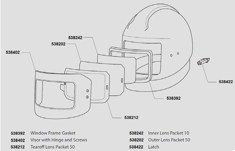 Operator Safety Equipment NOVA 2000 Visors and Lenses Description RPB Part# Empire Part# Nova 2000 outer lens (.