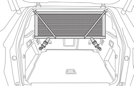 Once fitted, the net does not prevent tipping of the backrests. F Remove the load space cover. F Remove the cover trims on each side, located on the upper part of the roof.