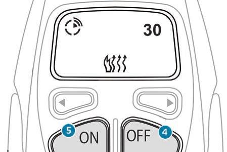F Simultaneously press buttons 4 and 5 to save the operating time. Adjusting the operating time This symbol will be displayed. The factory value setting is 30 minutes.