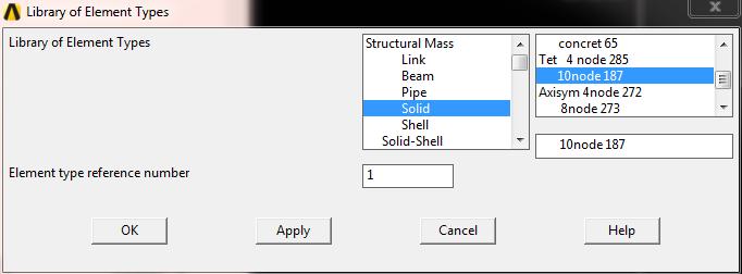 The below window comes up. Select `Pure Displacement ' for `Element Formulation K6' and click OK.