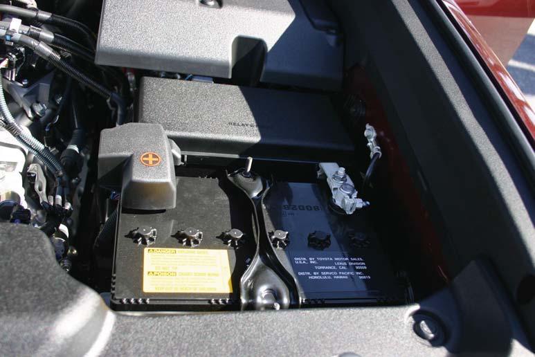 JUMP-STARTING: The Lexus GX460 has one battery which is located under the hood.