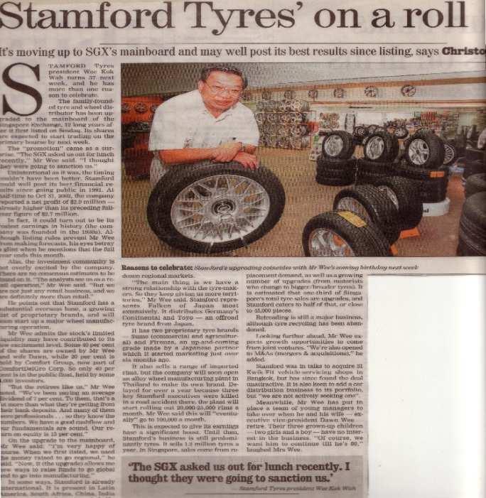 Malaysia 1993 Established Stamford Tyres South Africa 2002 Established Stamford