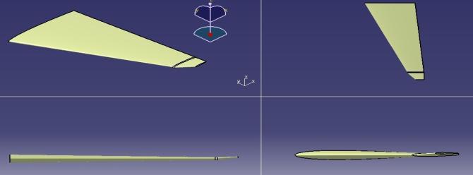 5 0 1 1000 1 case5 500 5 0 1 1000 1 % Winglet designed in CATIA as shown in below figure 7. Fig 4. C l VS AOA graph Wing has considered here as a taper wing.
