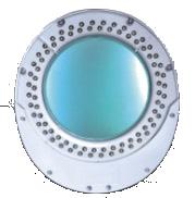 MAGNIFIER LED MAGNIFYING LAMP - LED SLM-series is a magnifying luminaire with LED lamps fitted in a circular pattern around the magnifying lens.