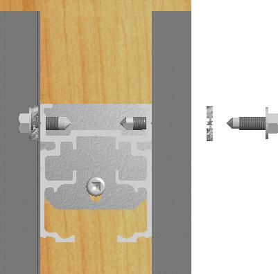 SCREW AND HOLE IN UPRIGHT SHOULD LINE UP WITH TOP GROOVE IN CP-403 HEADER TRACK AS SHOWN BELOW.