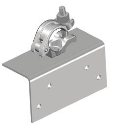 Beam Clamp for the connection of Ø 48,3 mm tubes to T-beams and double T-beams.
