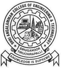 SHRI ANGALAMMAN COLLEGE OF ENGINEERING AND TECHNOLOGY (An ISO 9001:2008 Certified Institution) SIRUGANOOR, TIRUCHIRAPPALLI 621 105 Department of Mechanical Engineering ME1301 Dynamics of Machinery