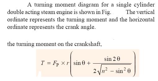 (8) Turning Moment Diagram: The turning moment diagram is graphical representation of the