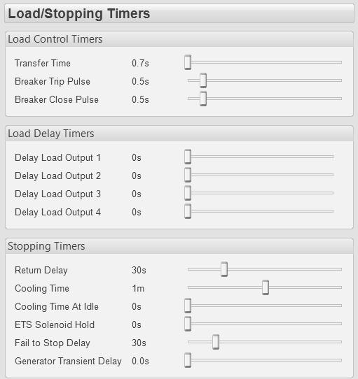 5.6.2 LOAD / STOPPING TIMERS Click and drag to change the setting.