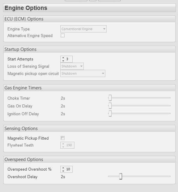 5.9.3 ENGINE OPTIONS This item is not adjustable here, it s read only. To change this item, visit the module menu.