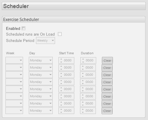 5.10 SCHEDULER The scheduler is used to automatically start the set at a configured day and time and run for the set duration of hours.