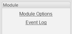 5.2 MODULE The module page is subdivided into smaller sections. Select the required section with the mouse.