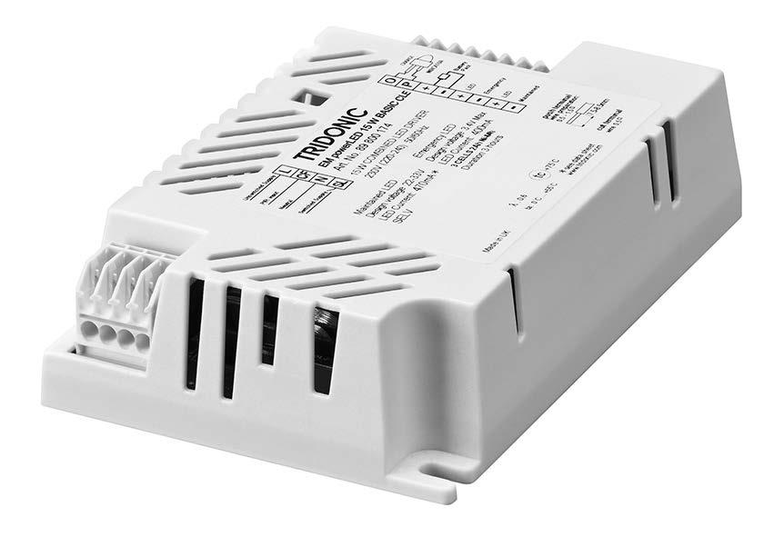 E BASIC 15 W CE lighting ED Driver roduct description ED Driver for mains operation with integrated Simple CRRIDR FUCTI () and emergency lighting function for manual testing For luminaire
