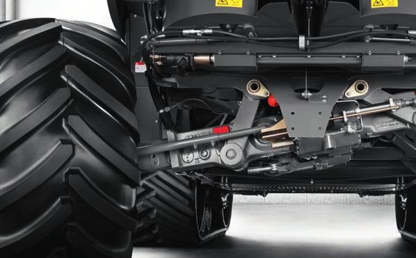 More manoeuvrability. The 4-link axle. Four links for exceptional manoeuvrability. 30" tyres up to 1.65 m high. LEXION a commitment: to the active pursuit of new solutions.