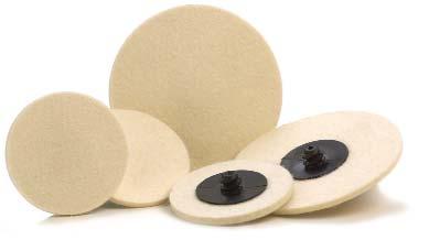 PowerLock Felt Polishing Discs Made from a white, non-abrasive, dense material that makes them an ideal choice for final polishing applications. Can be used with or without polishing compounds.