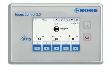 CONTROL The compressor has the base control system with LC display and pressure transducer technology.
