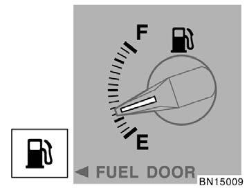 This is caused by the fuel moving in the tank. If the fuel level approaches E or the low fuel level warning light comes on, fill the fuel tank as soon as possible.