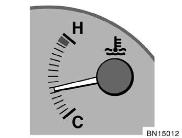 Engine coolant temperature gauge Type A Type C The gauge indicates the engine coolant temperature when the ignition switch is on.