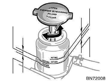 If the reservoir needs frequent refilling, it may indicate a serious mechanical problem. If the level is low, add SAE J1703 or FMVSS No.116 DOT 3 brake fluid to the brake reservoir.