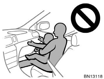 The front passenger sit as far back as possible from the dashboard. All vehicle occupants be properly restrained using the available seat belts.