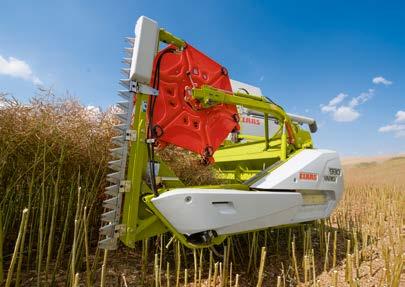 The ability to adjust the VARIO cutterbar table for grain harvesting (short or long straw varieties) and rapeseed ensures an optimal crop flow at all times and therefore results in an increase in