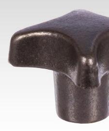 l Star Knobs DIN 6335 GG Star Knobs Similar to DIN 6335 Pr Version E Version C Material: Grey cast iron. Type E = with tapped blind hole. Ordering Details: e.g.: Product No.