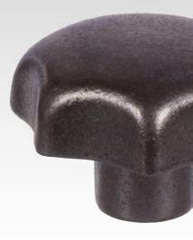 Star Knobs DIN 6336 GG Material: Grey cast iron. Version C = with blind hole d H7 3 Version E = with tapped blind hole d 2 Version C Version E Ordering Details: e.g.: Product No.