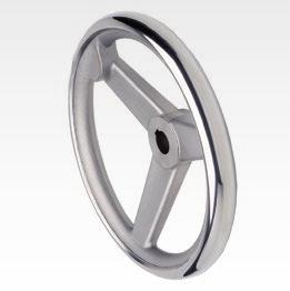 Handwheels Stainless Steel, Solid Version, similar to DIN 950 Material: Wheel body: Cast stainless steel 1.4401. Rim turned and polished. STAINLESS At version B: Handle stainless steel 1.