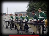 Stationary sideline drum sets are heavy and large so they cannot be marched with and are difficult to even get out on the field.