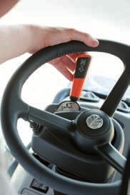 switch on the handle or use the steering column mounted shuttle lever.