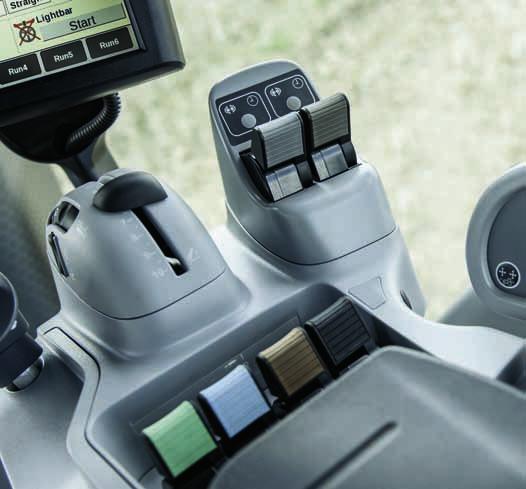 Four finger tip remote levers are centrally located on the armrest, and two valves are controlled either using the two additional paddles located to the right of the