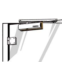 Door leaf installation hinge side with clamping shoe for all-glass door TS 3000 V Door leaf installation/hinge side clamping shoe glass Clamping shoe, glass thickness