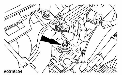 10. Remove the four RH ignition coils. 11. Remove the nut and position the wiring harness aside. http://repair.alldata.