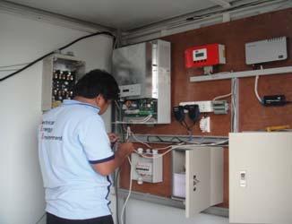 The all control unit and communication unit are installed in the container room as shown in Figure 10. The automatic load controller is installed to supply power to the load for experiment.
