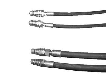 Assembly - attachment Connection Hydraulic connection Drawbar The tractor must be fitted with 2 sets of double acting hydraulic outlets, which are connected as follows: Hydraulic hose for: Drawbar