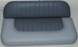 It has pillows, plastic grip, storage space underneath the seat pillow and at the back of the seat, where a hatch is