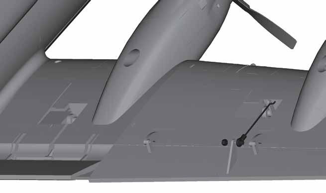 19 Install the outboard flap pushrod linkages to