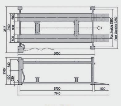 5-15 sec Main 40 sec Jack 10 sec Platform length 5,700mm 7,300mm 2,215mm Weight Power Supply Motor
