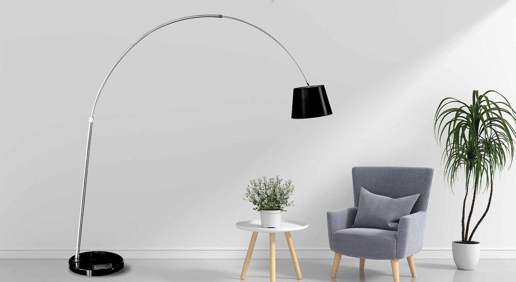 LED FLOOR LAMP WITH MARBLE BLACK
