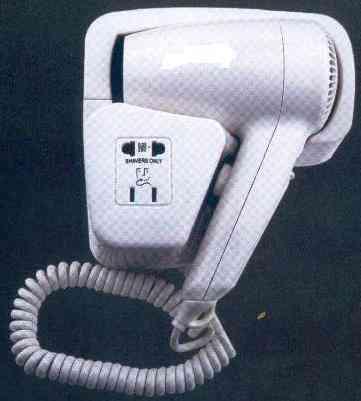 Hand held hair dryer c/w high and low switch and shaver socket