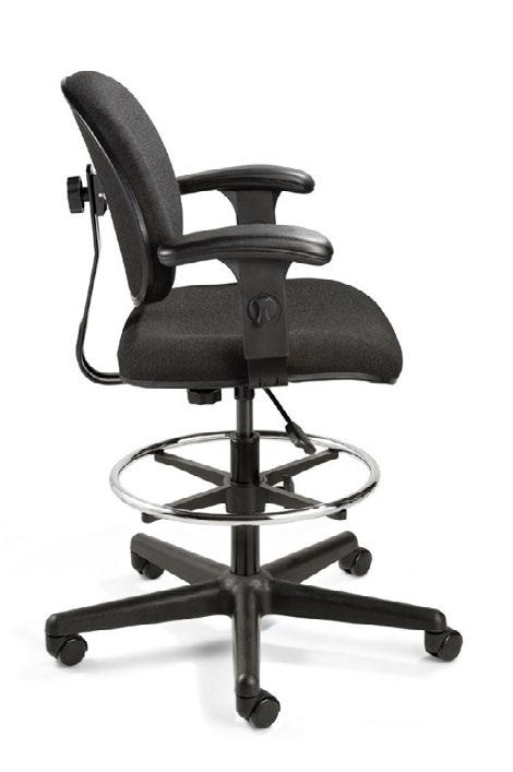 AVAILABLE COLORS Model V4307HC shown with optional AV arms GRAY ROYAL DIMENSIONS Height Range DESK MID Base Style Nylon