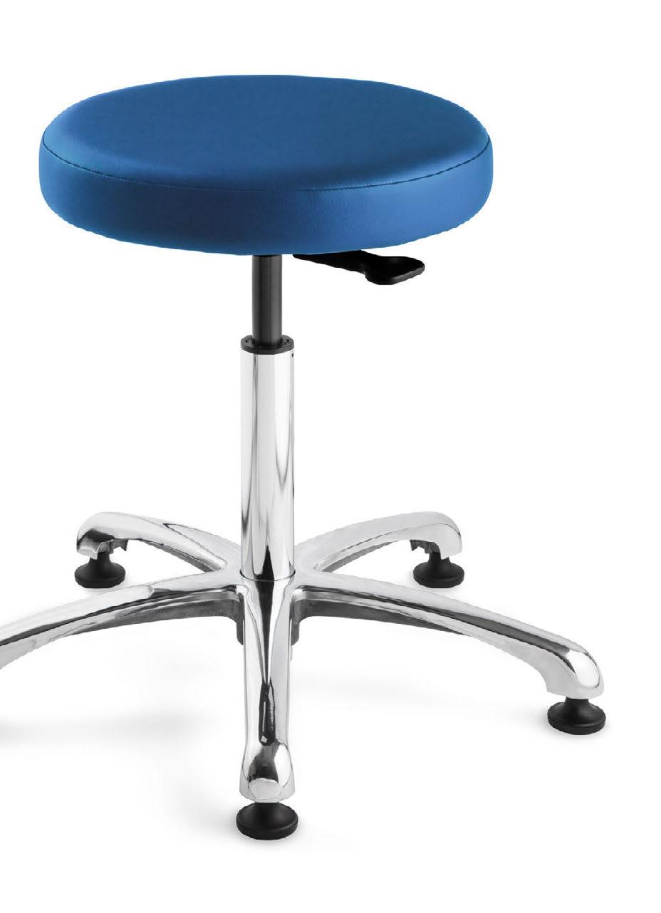 BACKLESS STOOLS 3000 Series VERSA SERIES 3050-V in blue vinyl The sturdy construction and modern design make these stools ideal for a wide range of applications including general office, medical,