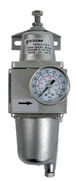 AISI316 3/8-1/2 NPT Instrument Filter Regulator FR serie Filtro Regolatore da 3/8 e 1/2 NPT in AISI316 serie FR Suitable for automation equipment to onshore, offshore, pharmaceutical, medical and