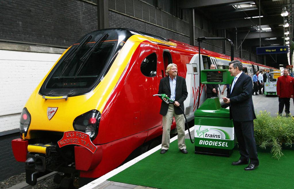 World s first train on 100 % biodiesel, the Virgin Voyager in 2007 The Virgin