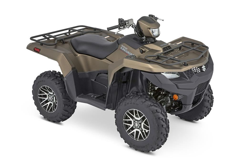 Features & Specifications 2019 KingQuad 750AXi Power Steering SE+ LT-A750XPZSL9 QMA: Metallic Matte Colorado Bronze Key Points New edgy and dynamic styling with matte-finish Bronze or Black bodywork