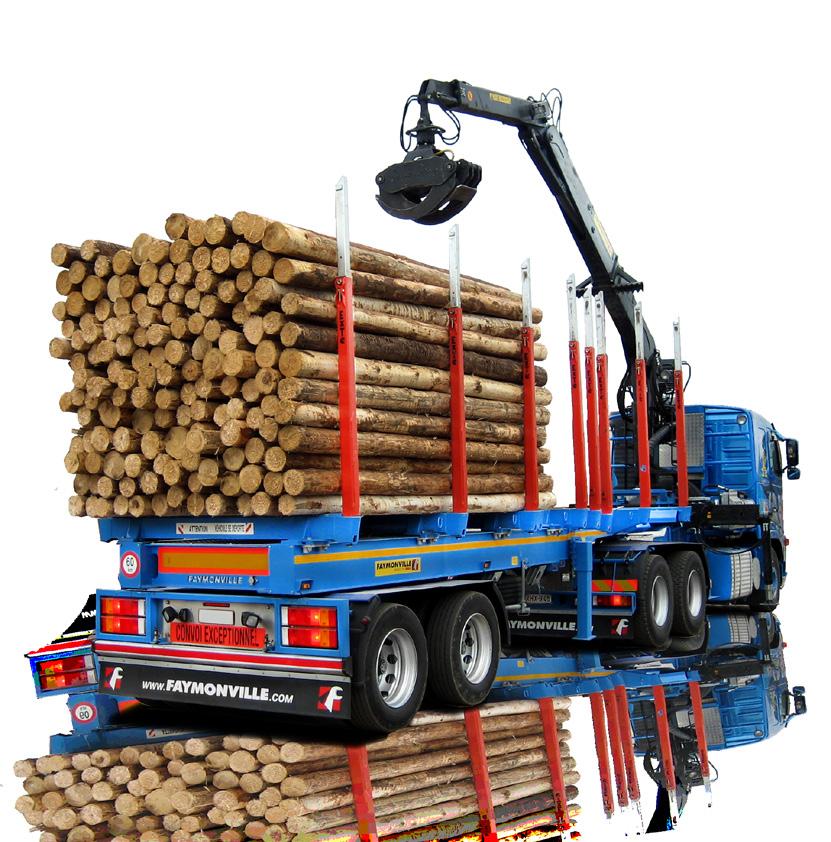 TIMBERMAX Semi-trailer for short wood and log transport TIMBERMAX is a semi-trailer with 2-3 axles, optimised for the transport of