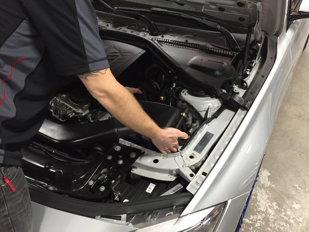 Open the air intake kit package and refer to page 2 to make sure all parts are included.